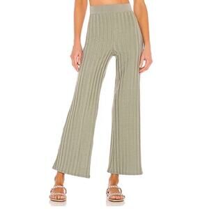 Jonathan Simkhai Standard Celia Pant in Eucalyptus Ribbed Knit XS Kick Flare